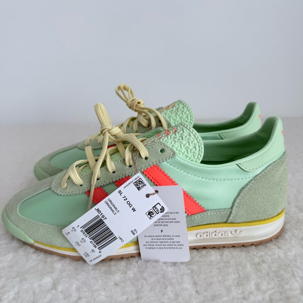 adidas SL 72 Women's Mint Green/Orange Low-Top Sneakers, Size 8